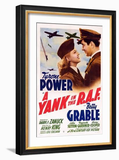 A Yank in the R.A.F., L-R: Betty Grable, Tyrone Power, 1941-null-Framed Premium Giclee Print