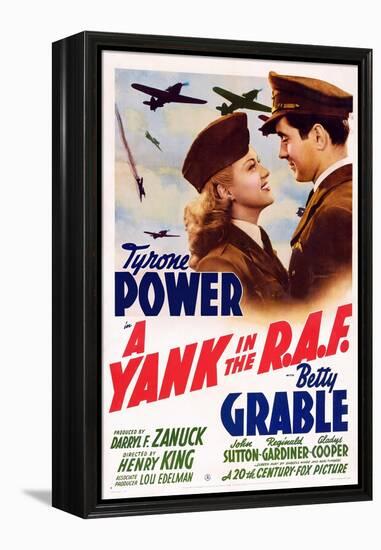 A Yank in the R.A.F., L-R: Betty Grable, Tyrone Power, 1941-null-Framed Stretched Canvas