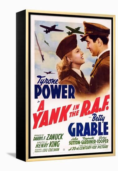 A Yank in the R.A.F., L-R: Betty Grable, Tyrone Power, 1941-null-Framed Stretched Canvas