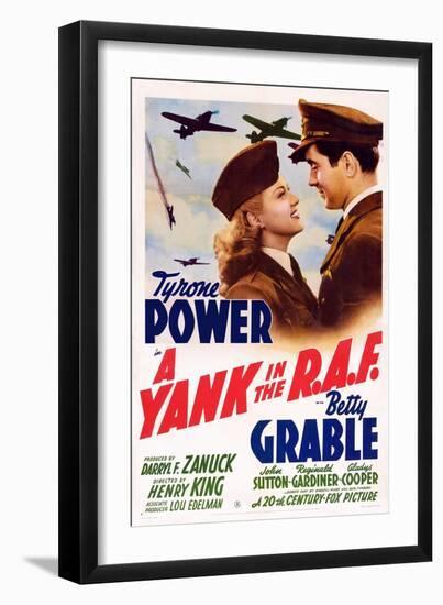 A Yank in the R.A.F., L-R: Betty Grable, Tyrone Power, 1941-null-Framed Art Print