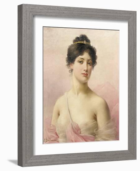 A Young Beauty (Oil on Canvas)-Jules Frederic Ballavoine-Framed Giclee Print