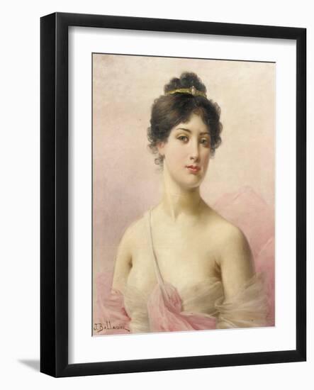 A Young Beauty (Oil on Canvas)-Jules Frederic Ballavoine-Framed Giclee Print