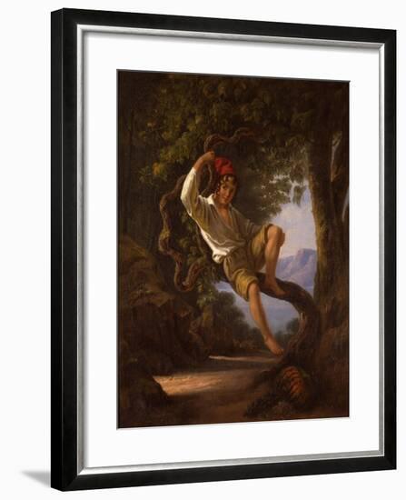 A Young Boy Climbing a Tree, 1820s-Franz Ludwig Catel-Framed Giclee Print