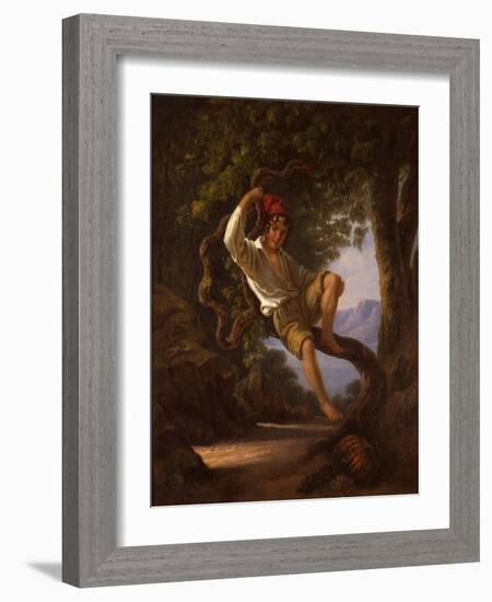 A Young Boy Climbing a Tree, 1820s-Franz Ludwig Catel-Framed Giclee Print