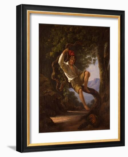 A Young Boy Climbing a Tree, 1820s-Franz Ludwig Catel-Framed Giclee Print