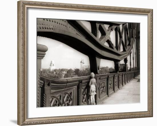 A Young Boy on Tip Toes to Get a View from the Bridge, 1959-null-Framed Photographic Print