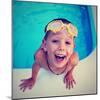 A Young Boy Swimming in a Small Pool-graphicphoto-Mounted Photographic Print