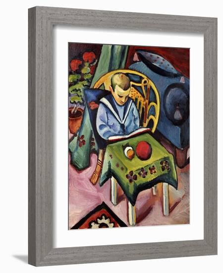 A Young Boy with Books and Toys-Auguste Macke-Framed Giclee Print