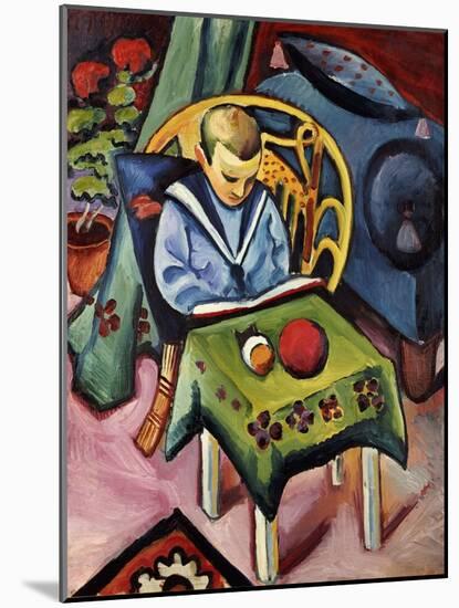 A Young Boy with Books and Toys-Auguste Macke-Mounted Giclee Print