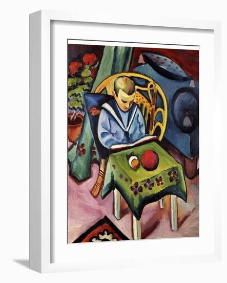 A Young Boy with Books and Toys-Auguste Macke-Framed Giclee Print