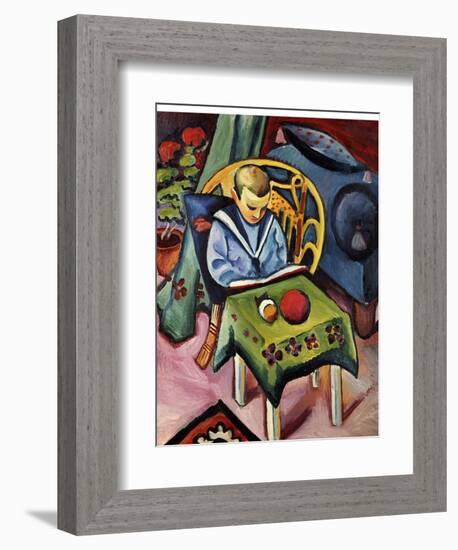 A Young Boy with Books and Toys-Auguste Macke-Framed Giclee Print