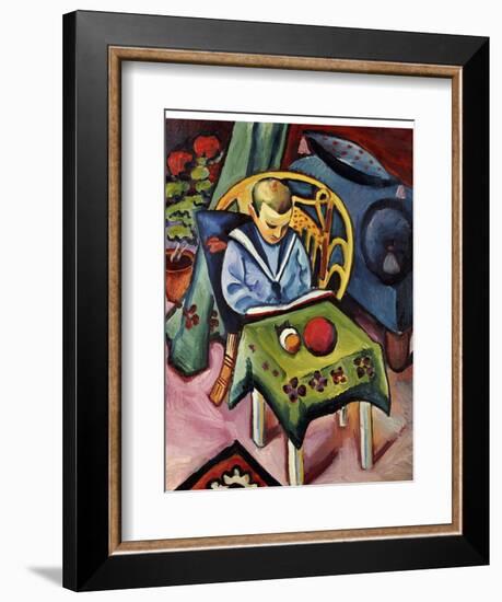 A Young Boy with Books and Toys-Auguste Macke-Framed Giclee Print