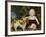 A Young Child with a Brown and White Spaniel by a Leafy Bank, 19th Century-Amila Guillot-saguez-Framed Giclee Print