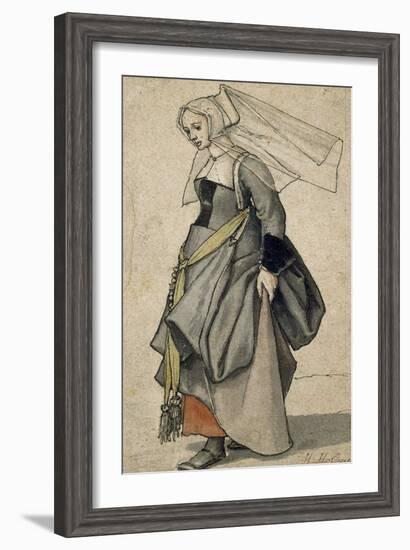 A Young English Woman, 16th Century-Hans Holbein the Younger-Framed Giclee Print