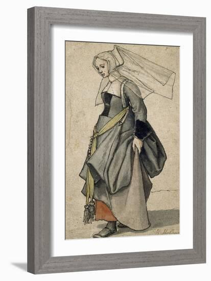 A Young English Woman, 16th Century-Hans Holbein the Younger-Framed Giclee Print