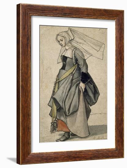 A Young English Woman, 16th Century-Hans Holbein the Younger-Framed Giclee Print