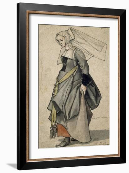 A Young English Woman, 16th Century-Hans Holbein the Younger-Framed Giclee Print