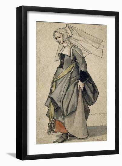 A Young English Woman, 16th Century-Hans Holbein the Younger-Framed Giclee Print