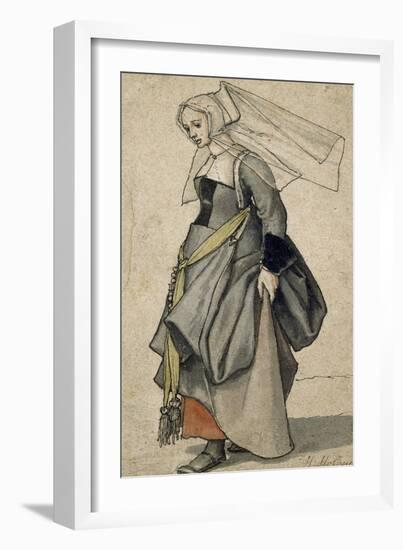 A Young English Woman, 16th Century-Hans Holbein the Younger-Framed Giclee Print