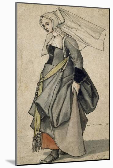 A Young English Woman, 16th Century-Hans Holbein the Younger-Mounted Giclee Print