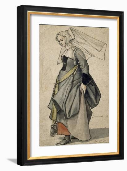 A Young English Woman, 16th Century-Hans Holbein the Younger-Framed Giclee Print