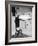 A Young Girl Brushes Her Teeth at the Sink, Ca. 1955-null-Framed Photographic Print