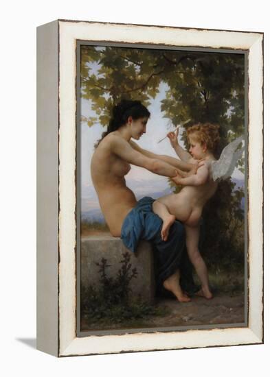 A Young Girl Defending Herself Against Eros, 1880-William-Adolphe Bouguereau-Framed Premier Image Canvas