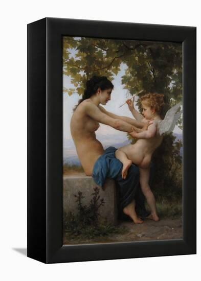 A Young Girl Defending Herself Against Eros, 1880-William-Adolphe Bouguereau-Framed Premier Image Canvas