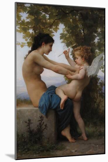 A Young Girl Defending Herself Against Eros, 1880-William-Adolphe Bouguereau-Mounted Giclee Print
