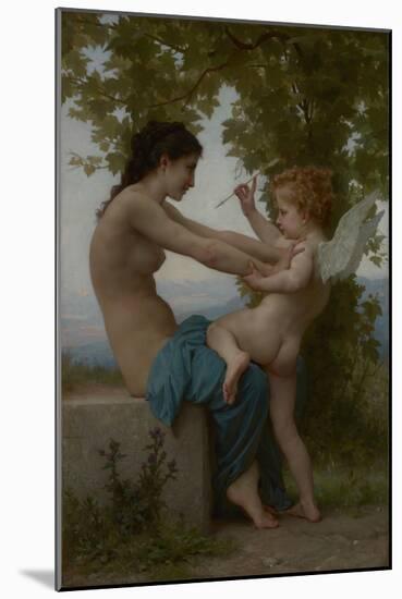 A Young Girl Defending Herself against Eros, c.1880-William-Adolphe Bouguereau-Mounted Giclee Print