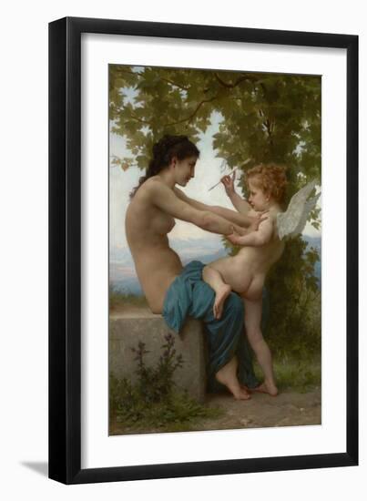 A Young Girl Defending Herself against Eros-William Adolphe Bouguereau-Framed Art Print