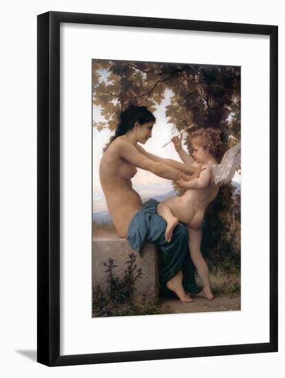 A Young Girl Defending Herself Against Eros-William Adolphe Bouguereau-Framed Art Print
