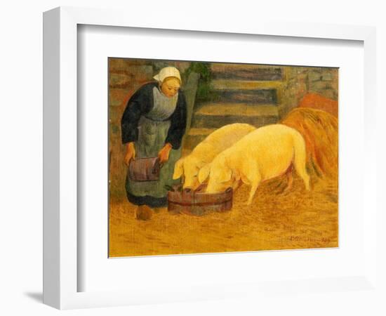 A Young Girl Feeding Two Pigs, 1889-Serusier-Framed Giclee Print