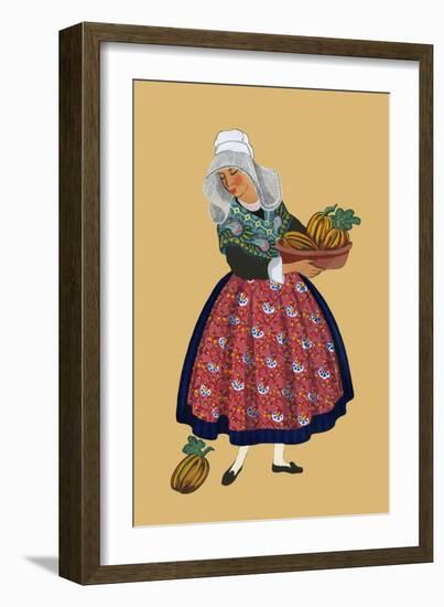 A Young Girl from Champagne Carries Gourds-Elizabeth Whitney Moffat-Framed Art Print