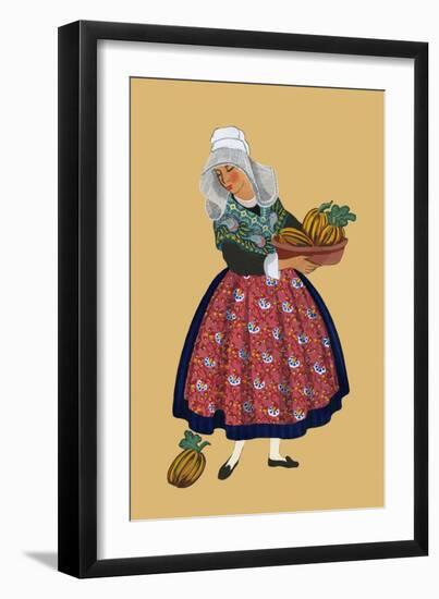 A Young Girl from Champagne Carries Gourds-Elizabeth Whitney Moffat-Framed Art Print