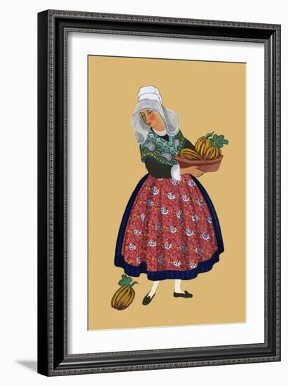 A Young Girl from Champagne Carries Gourds-Elizabeth Whitney Moffat-Framed Art Print