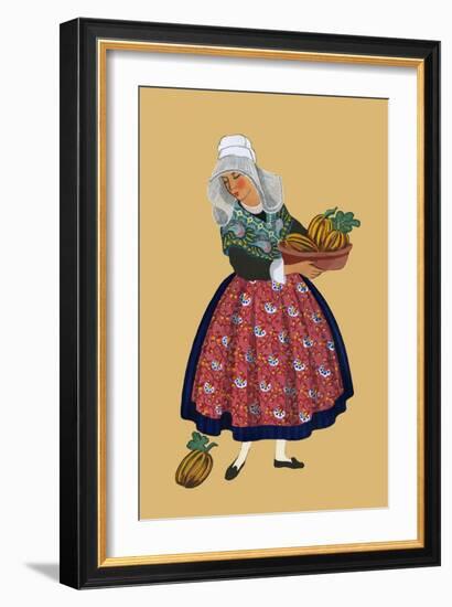 A Young Girl from Champagne Carries Gourds-Elizabeth Whitney Moffat-Framed Art Print
