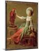 A Young Girl Has Fun with a Chinese Statue Pulling Her Hair, 18Th Century (Oil on Canvas)-Jean-Honore Fragonard-Mounted Giclee Print