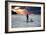 A Young Girl on a Stand Up Paddle Board on Baleia Beach at Sunset-Alex Saberi-Framed Photographic Print