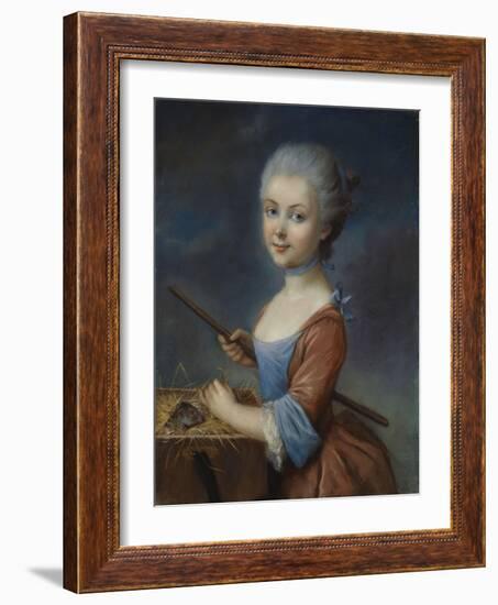 A Young Girl Playing with Her Pet Hamster-Louis Vigee-Framed Giclee Print