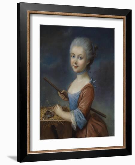 A Young Girl Playing with Her Pet Hamster-Louis Vigee-Framed Giclee Print