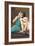 A Young Girl Posing with a Cat-null-Framed Giclee Print