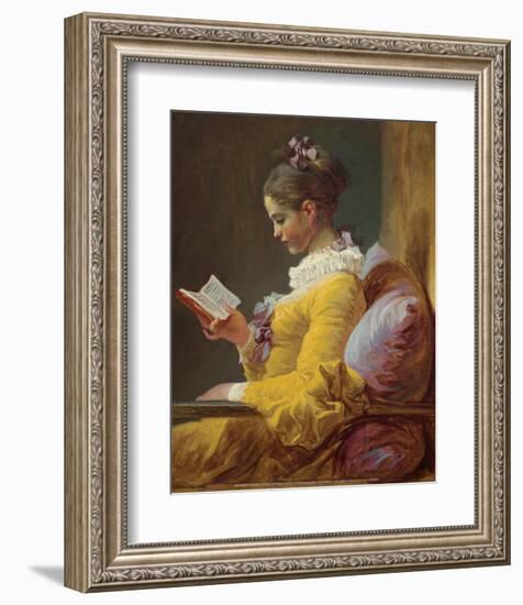 A Young Girl Reading (1776)-Jean-Honoré Fragonard-Framed Art Print