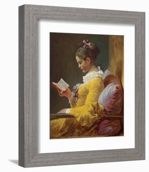 A Young Girl Reading (1776)-Jean-Honoré Fragonard-Framed Art Print