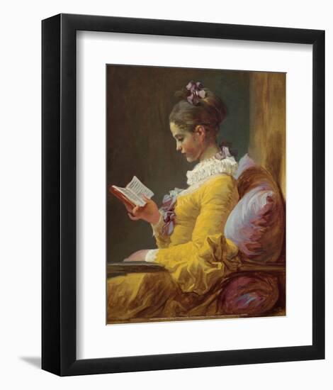 A Young Girl Reading (1776)-Jean-Honoré Fragonard-Framed Art Print