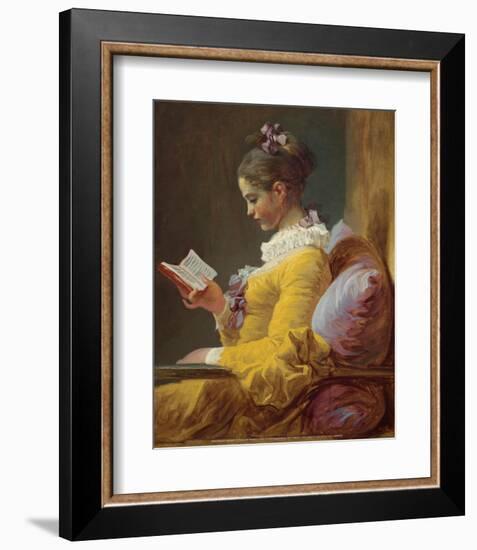 A Young Girl Reading (1776)-Jean-Honoré Fragonard-Framed Art Print