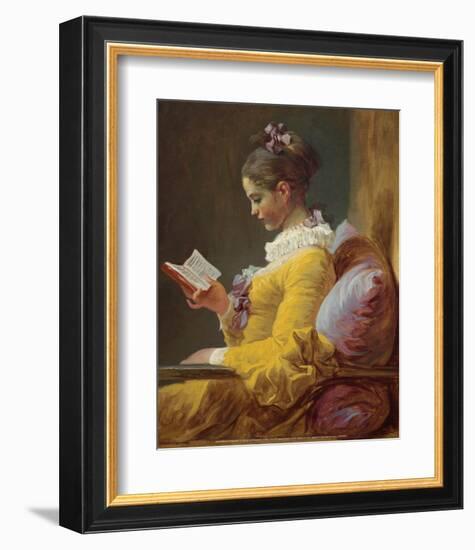 A Young Girl Reading (1776)-Jean-Honoré Fragonard-Framed Art Print