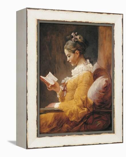 A Young Girl Reading-Jean-Honoré Fragonard-Framed Stretched Canvas