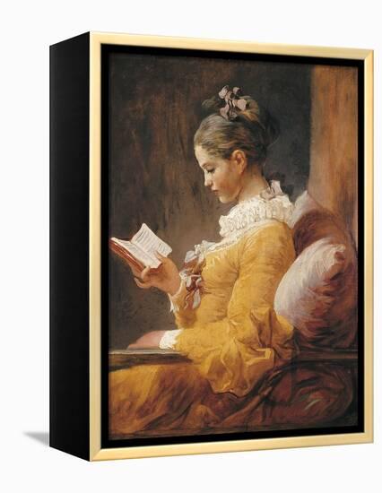 A Young Girl Reading-Jean-Honoré Fragonard-Framed Stretched Canvas