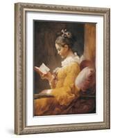 A Young Girl Reading-Jean-Honoré Fragonard-Framed Art Print
